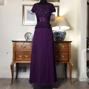 Mother of bride embroidery formal evening dress